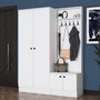 Hanah Home Soporte de Pasillo Blanco con Estanterías